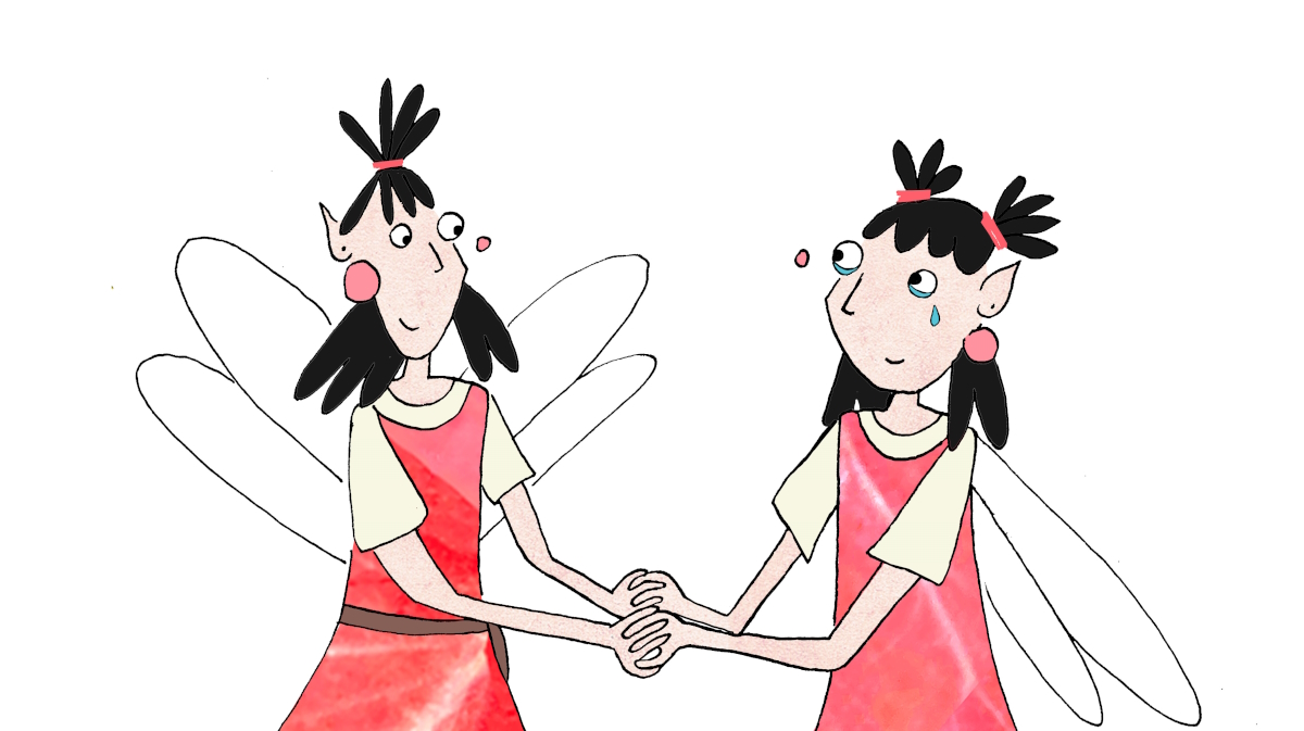 The naughty fairy twins Never-my-name and Isn't-my-name